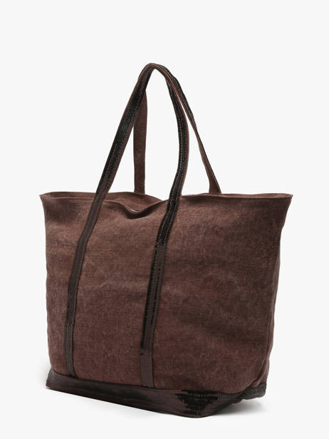 Schoudertas Met Rits L Le Cabas Linnen Vanessa bruno Bruin cabas lin 31V40409 ander zicht 2